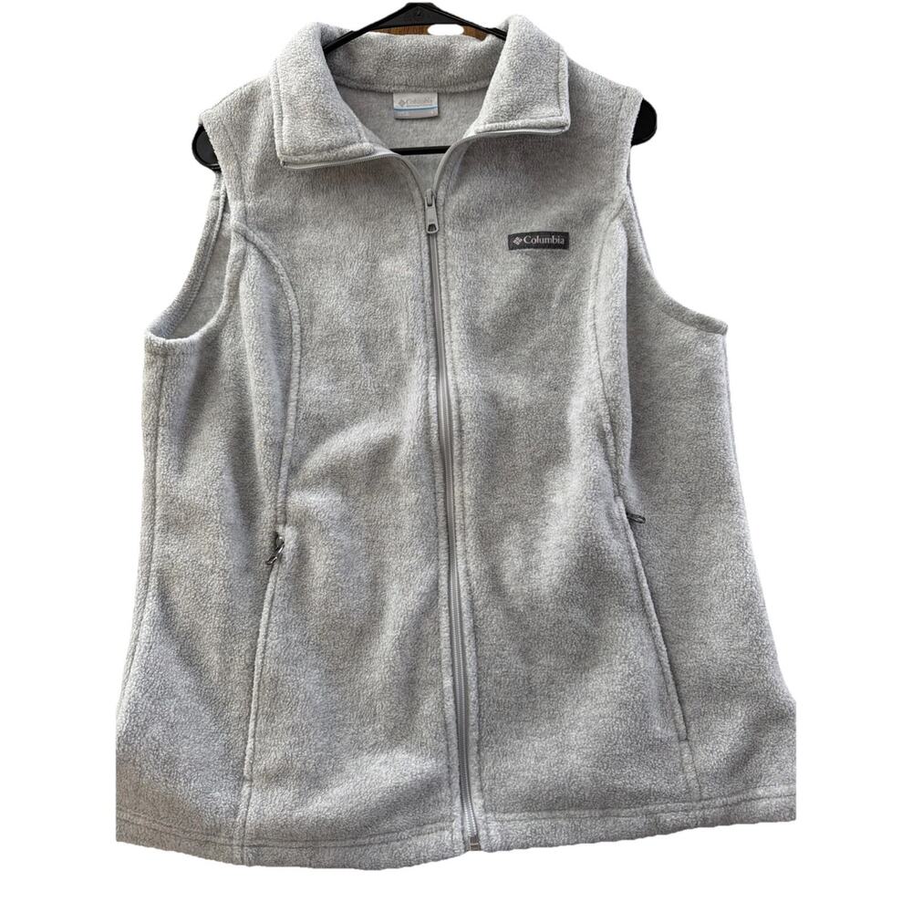 Columbia Women's Gray Full Zip Sleeveless Vest with Pockets Size Large